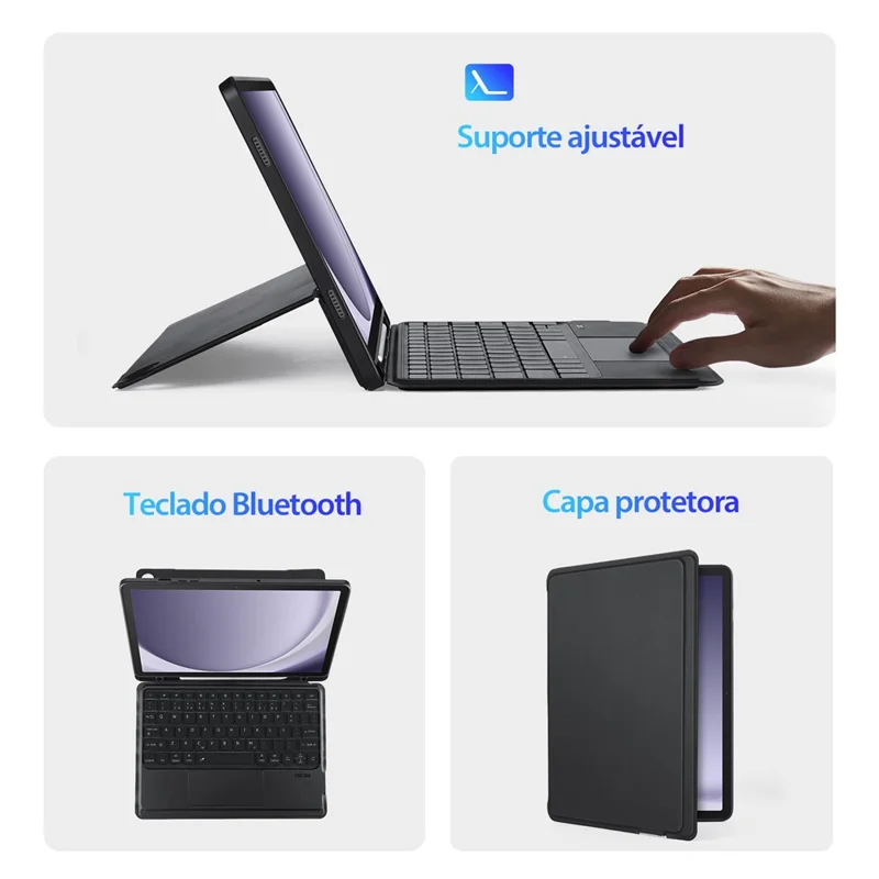DUX DUCIS DK Series for Samsung Galaxy Tab A9+ Magnetic Detachable Portuguese Keyboard with Leather Case