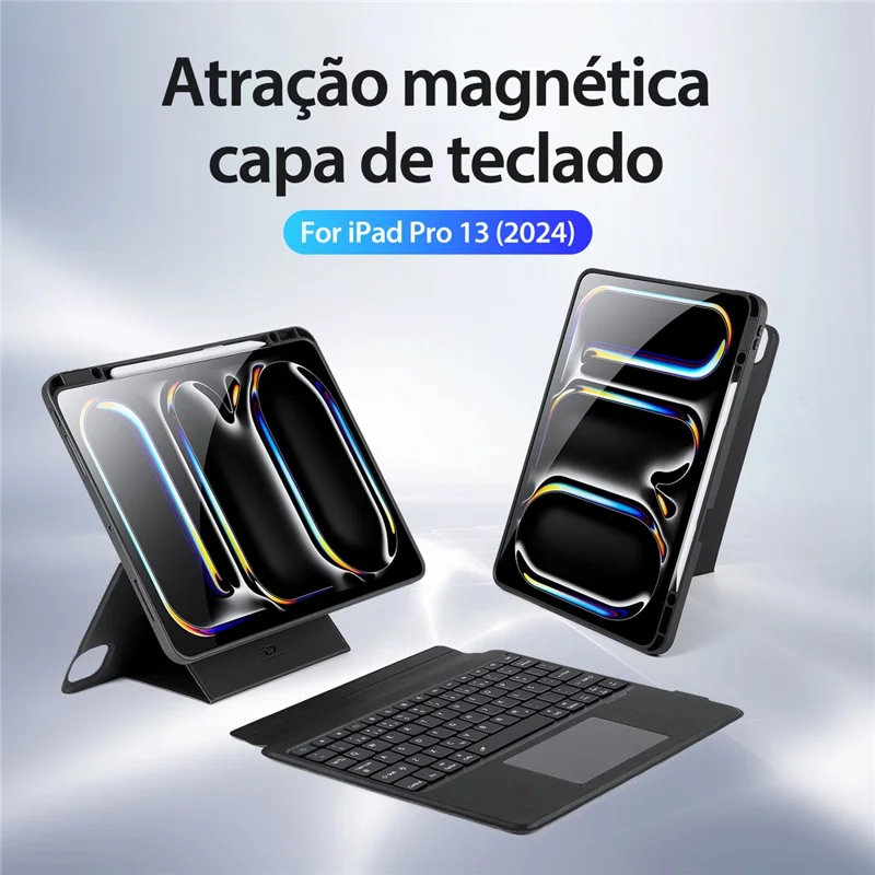 DUX DUCIS DK Series for iPad Pro 13 (2024) Portuguese Keyboard with Trackpad + Stand Tablet Leather Case