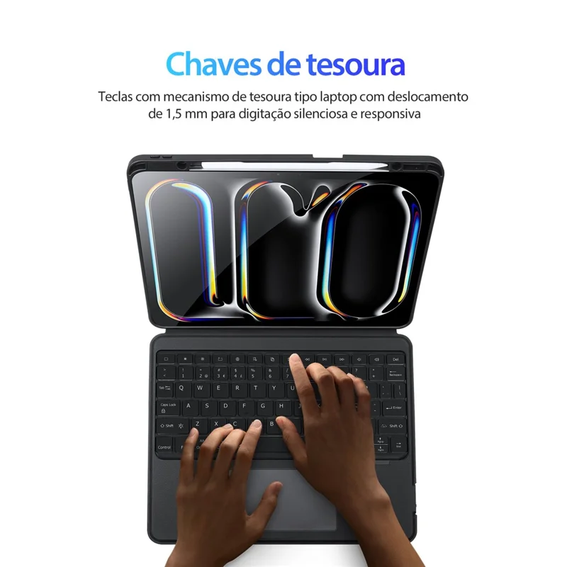 DUX DUCIS DK Series for iPad Pro 13 (2024) Portuguese Keyboard with Trackpad + Stand Tablet Leather Case