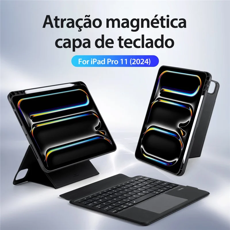 DUX DUCIS DK Series for iPad Pro 11 (2025) / 11 (2024) Detachable Bluetooth-compatible Portuguese Keyboard with PU Leather Case