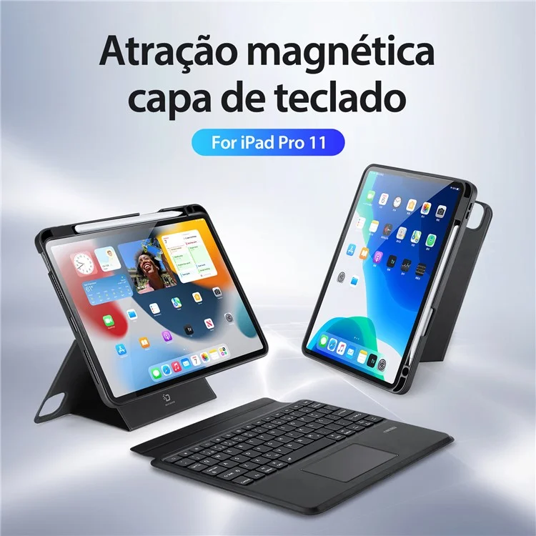 DUX DUCIS DK Series for iPad Air 11 (2025) / (2024) / Air (2022) / (2020) / Pro 11 (2022) / (2021) / (2020) / (2018) Portuguese Keyboard Leather Case