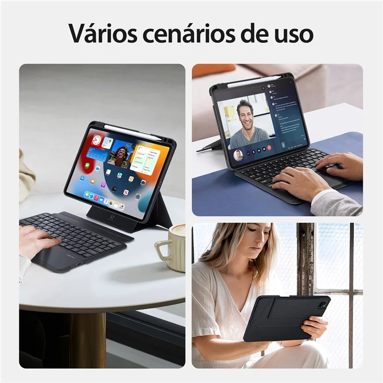 DUX DUCIS DK Series for iPad Air 11 (2025) / (2024) / Air (2022) / (2020) / Pro 11 (2022) / (2021) / (2020) / (2018) Portuguese Keyboard Leather Case