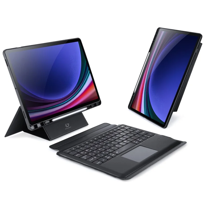 DUX DUCIS DK Series for Samsung Galaxy Tab S10+ / S9+ / S9 FE+ Arabic Keyboard 7-Color Backlight with Leather Cover