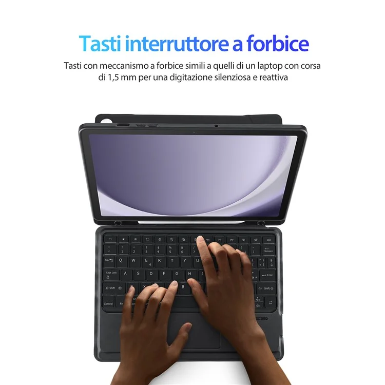 DUX DUCIS DK Series for Samsung Galaxy Tab A9+ Detachable Bluetooth-compatible Italian Keyboard with Leather Case