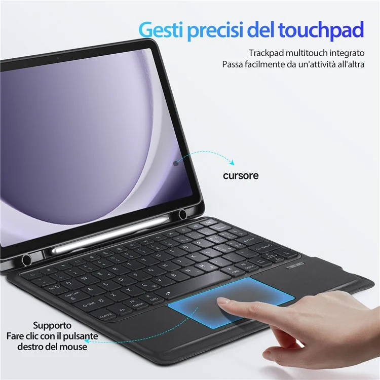 DUX DUCIS DK Series for Samsung Galaxy Tab A9+ Detachable Bluetooth-compatible Italian Keyboard with Leather Case