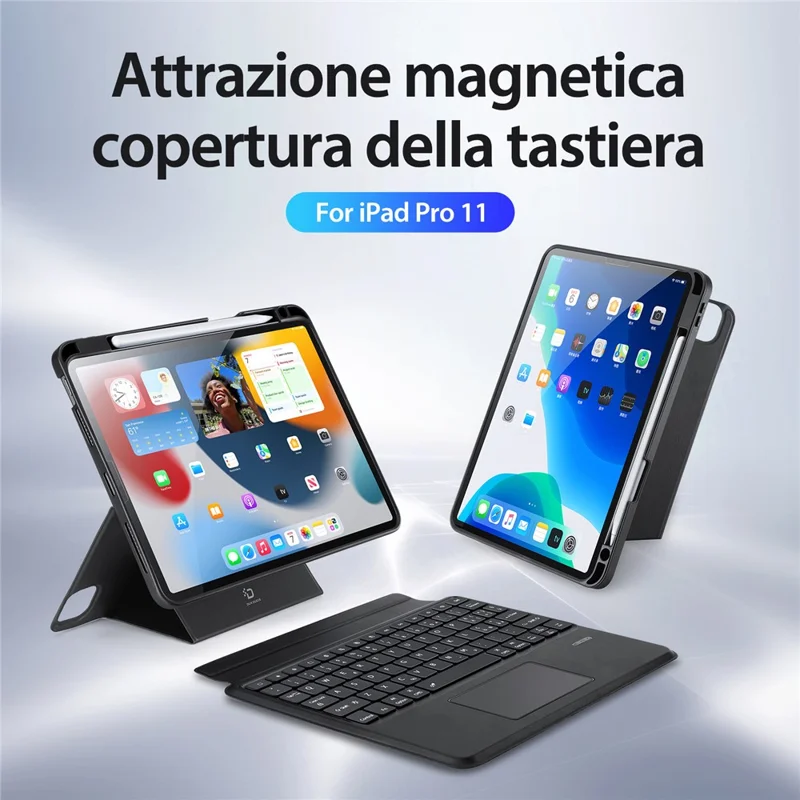 DUX DUCIS DK Series for iPad Air 11 (2025) / (2024) / Air (2022) / (2020) / Pro 11 (2022) / (2021) / (2020) / (2018) Italian Keyboard Stand Cover