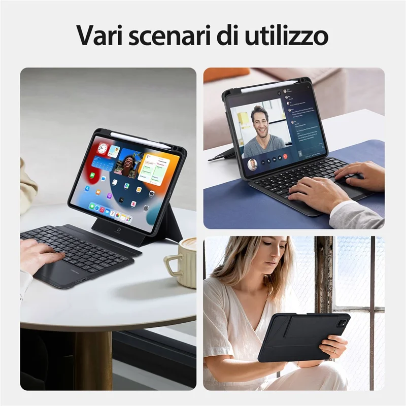 DUX DUCIS DK Series for iPad Air 11 (2025) / (2024) / Air (2022) / (2020) / Pro 11 (2022) / (2021) / (2020) / (2018) Italian Keyboard Stand Cover