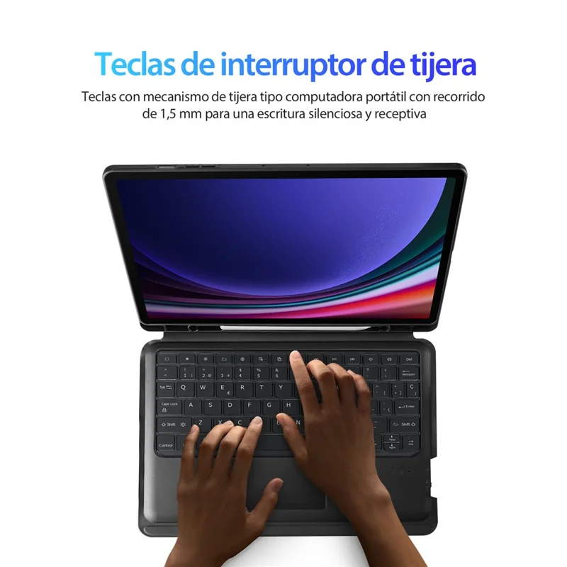 DUX DUCIS DK Series for Samsung Galaxy Tab S10+ / S9+ / S9 FE+ Spanish Keyboard Detachable with Stand Leather Cover