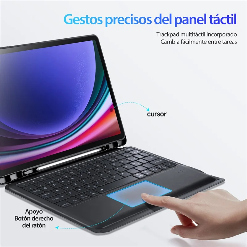 DUX DUCIS DK Series for Samsung Galaxy Tab S10+ / S9+ / S9 FE+ Spanish Keyboard Detachable with Stand Leather Cover