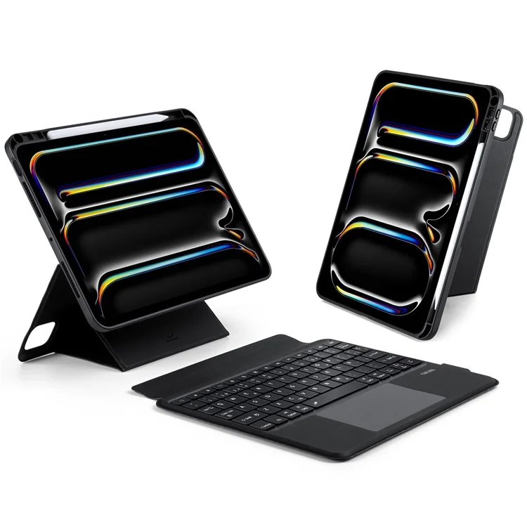 DUX DUCIS DK Series for iPad Pro 11 (2024) Clavier Bluetooth espagnol avec étui en cuir PU pour tablette