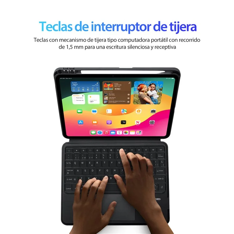 DUX DUCIS DK Series for iPad Pro 11 (2024) Clavier Bluetooth espagnol avec étui en cuir PU pour tablette
