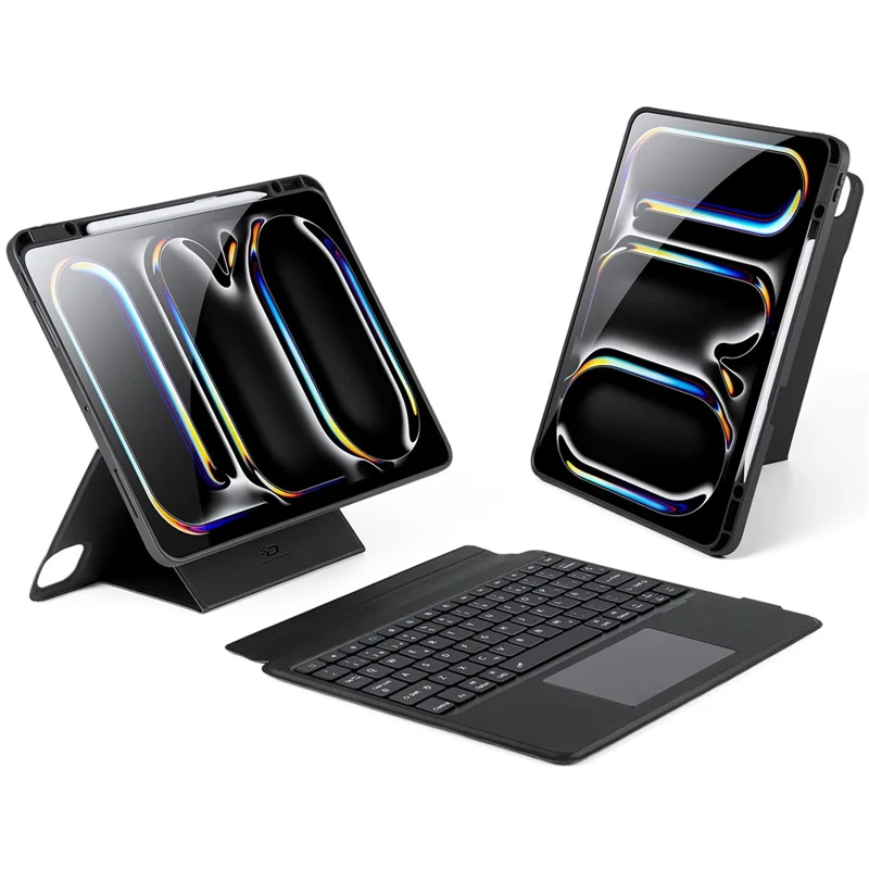 DUX DUCIS DK Series for iPad Pro 13 (2025) / 13 (2024) Magnetic Spanish Keyboard with Trackpad + Leather Stand Case