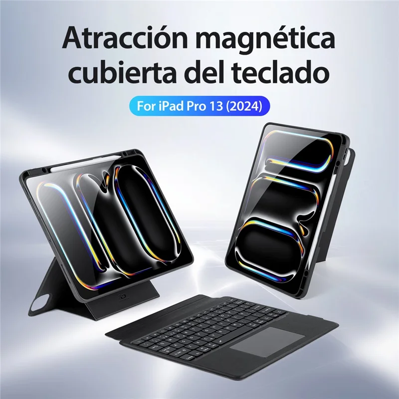 DUX DUCIS DK Series for iPad Pro 13 (2025) / 13 (2024) Magnetic Spanish Keyboard with Trackpad + Leather Stand Case