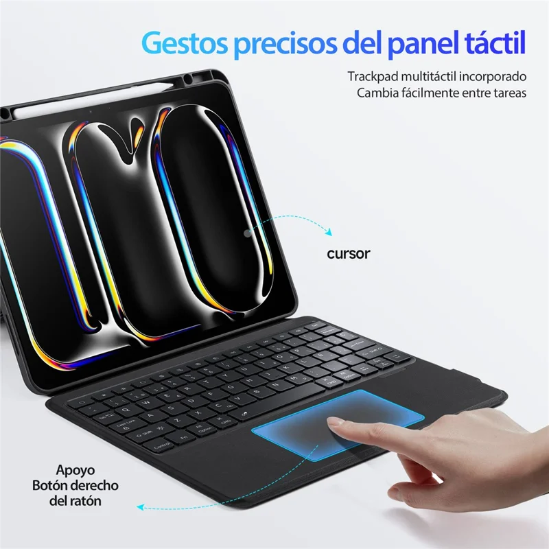 DUX DUCIS DK Series for iPad Pro 13 (2025) / 13 (2024) Magnetic Spanish Keyboard with Trackpad + Leather Stand Case