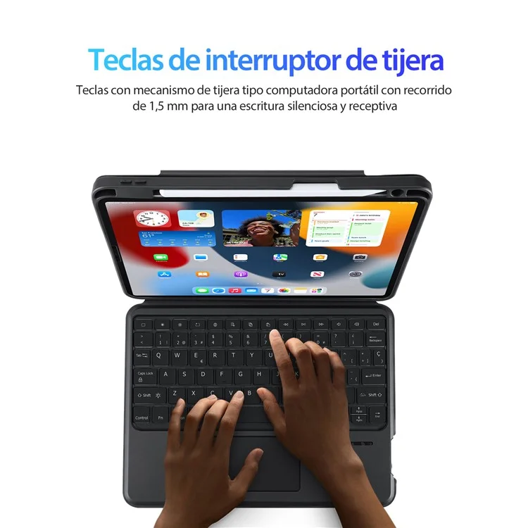 DUX DUCIS DK Serie für iPad Air 11 (2024) / Air (2022) / (2020) / iPad Pro 11 (2022) / (2021) / (2020) / (2018) Spanische Tastatur mit Folio-Lederhülle