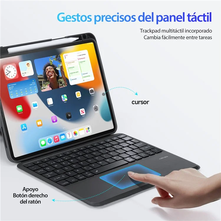 DUX DUCIS DK Serie für iPad Air 11 (2024) / Air (2022) / (2020) / iPad Pro 11 (2022) / (2021) / (2020) / (2018) Spanische Tastatur mit Folio-Lederhülle