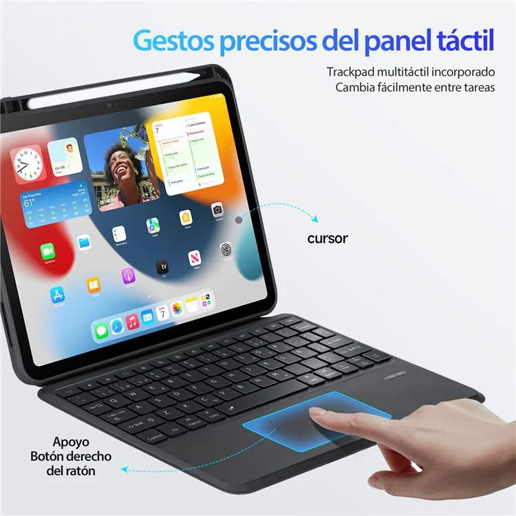 DUX DUCIS DK Series for iPad (2025) / 10.9 (2022) Backlight Spanish Keyboard with Leather Stand Tablet Case