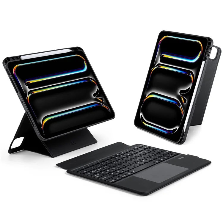 DUX DUCIS DK Series for iPad Pro 11 (2024) Detachable Magnetic Keyboard (Korean) with Folio Leather Case