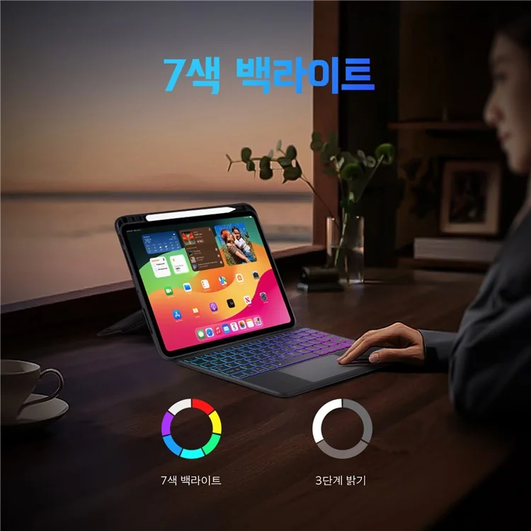 DUX DUCIS DK Series for iPad Pro 11 (2024) Detachable Magnetic Keyboard (Korean) with Folio Leather Case