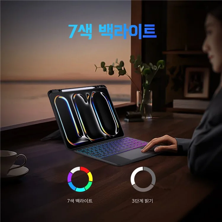 DUX DUCIS DK Series for iPad Pro 13 (2024) Korean Keyboard Bluetooth-compatible 5.0 with Tablet Leather Case