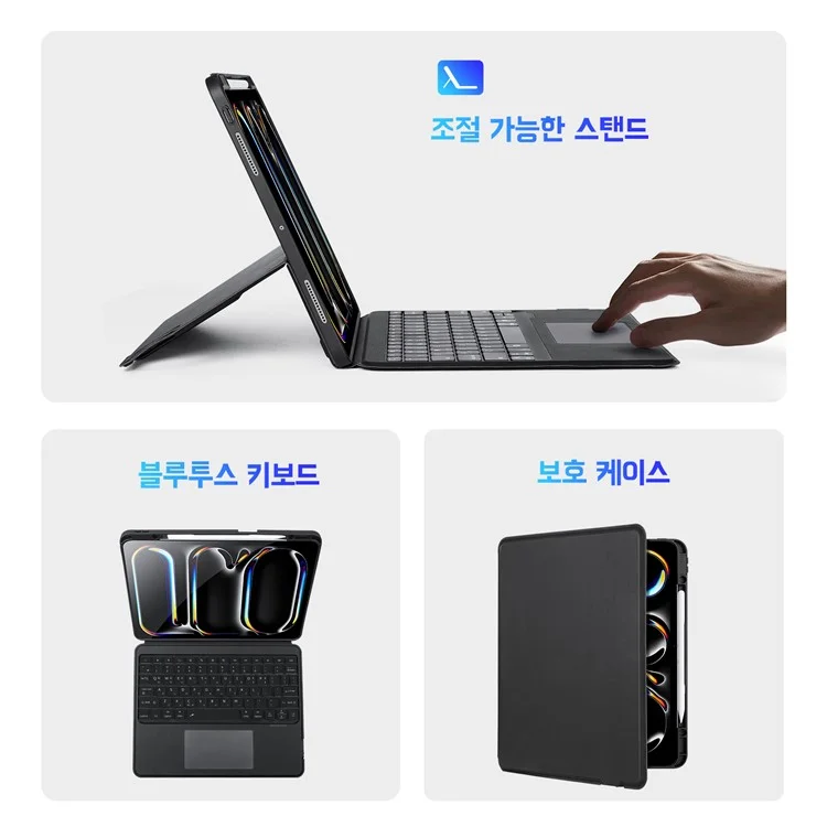 DUX DUCIS DK Series for iPad Pro 13 (2024) Korean Keyboard Bluetooth-compatible 5.0 with Tablet Leather Case
