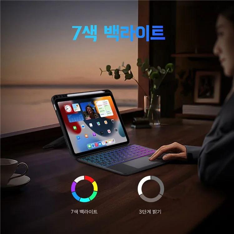 DUX DUCIS DK-Serie für iPad 10.9 (2022) Magnetisches schwebendes koreanisches Keyboard mit Lederschutzcover