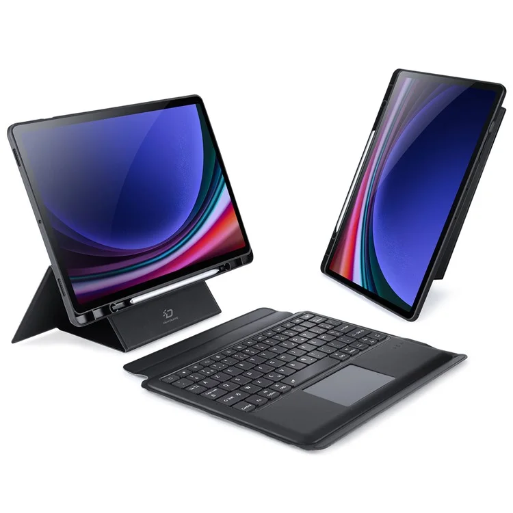 DUX DUCIS DK Series para Samsung Galaxy Tab S10+ / S9+ / S9 FE+ Teclado Francês com Backlight / Trackpad + Capa de Couro