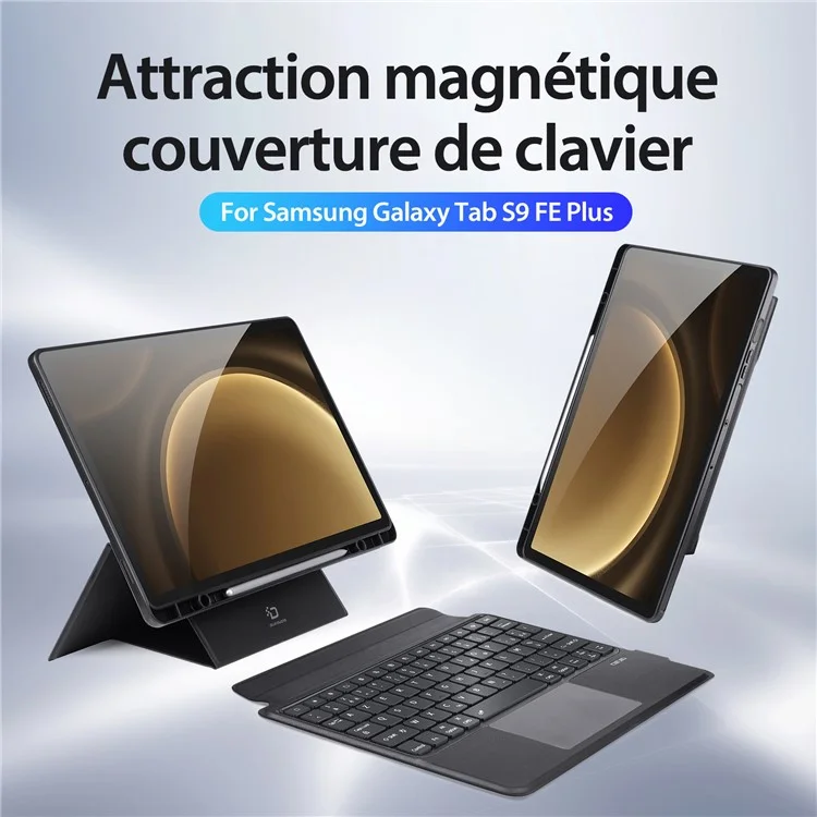 DUX DUCIS DK Series for Samsung Galaxy Tab S10+ / S9+ / S9 FE+ Detachable Touchpad French Keyboard with Leather Case