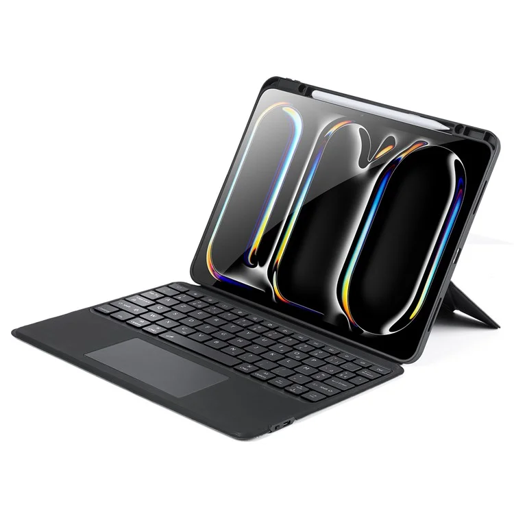 DUX DUCIS DK Série pour iPad Pro 13 (2024) Clavier Bluetooth Détachable Français + Support Étui en Cuir PU