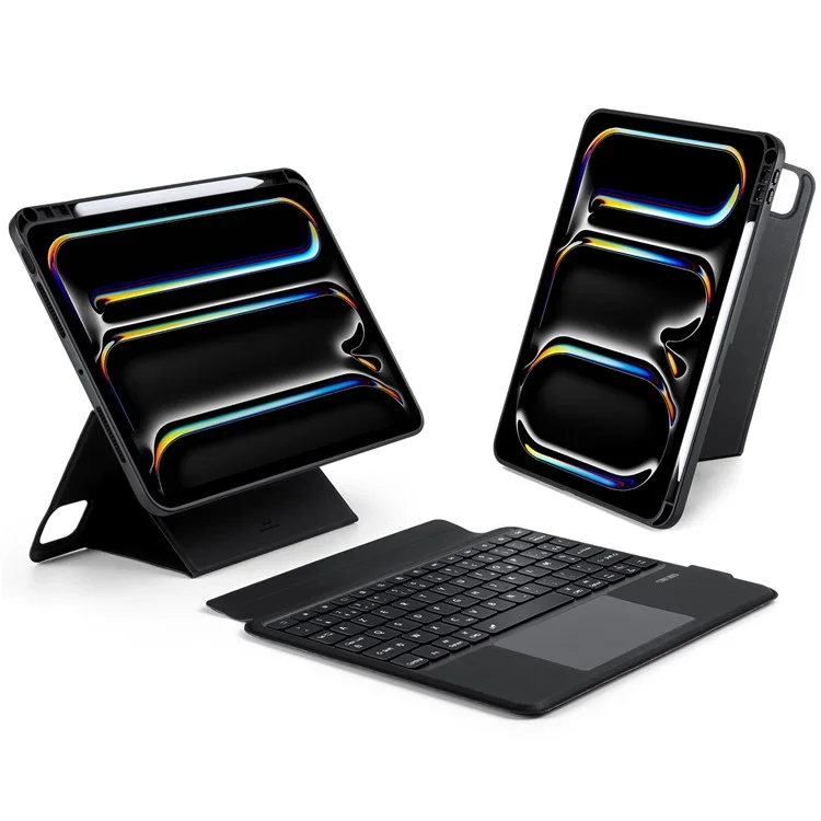 DUX DUCIS DK Series for iPad Pro 11 (2024) French Bluetooth-compatible Keyboard with Adjustable Stand Leather Case