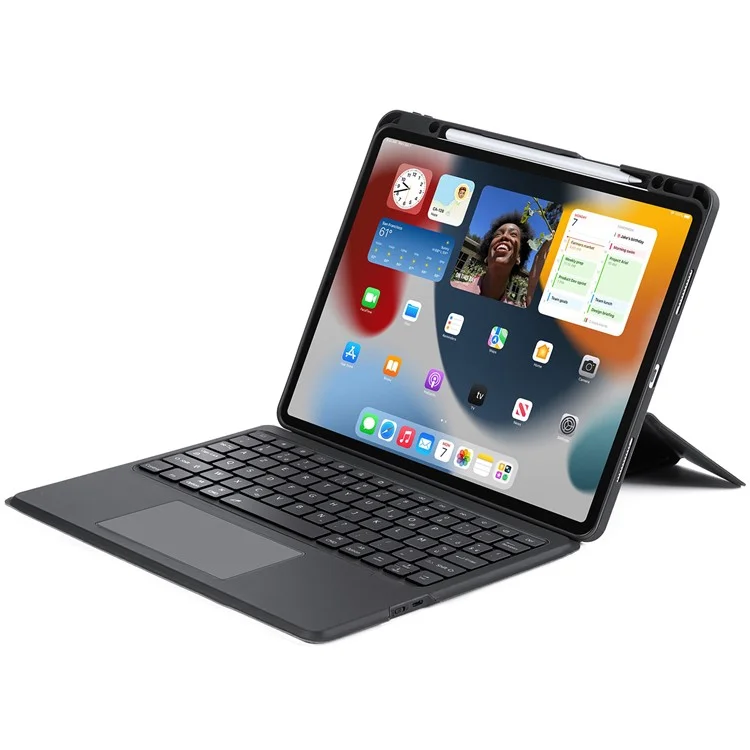 DUX DUCIS DK Series pour iPad Air 13 (2024) / iPad Pro 12.9 (2022) / (2021) / (2020) Clavier rétroéclairé en français avec étui en cuir