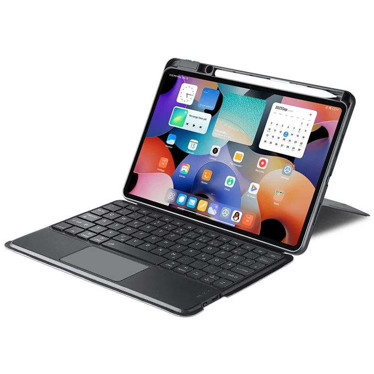 DUX DUCIS DK Series para Xiaomi Pad 6 / Pad 6 Pro Teclado alemán retroiluminado con soporte Funda de piel sintética