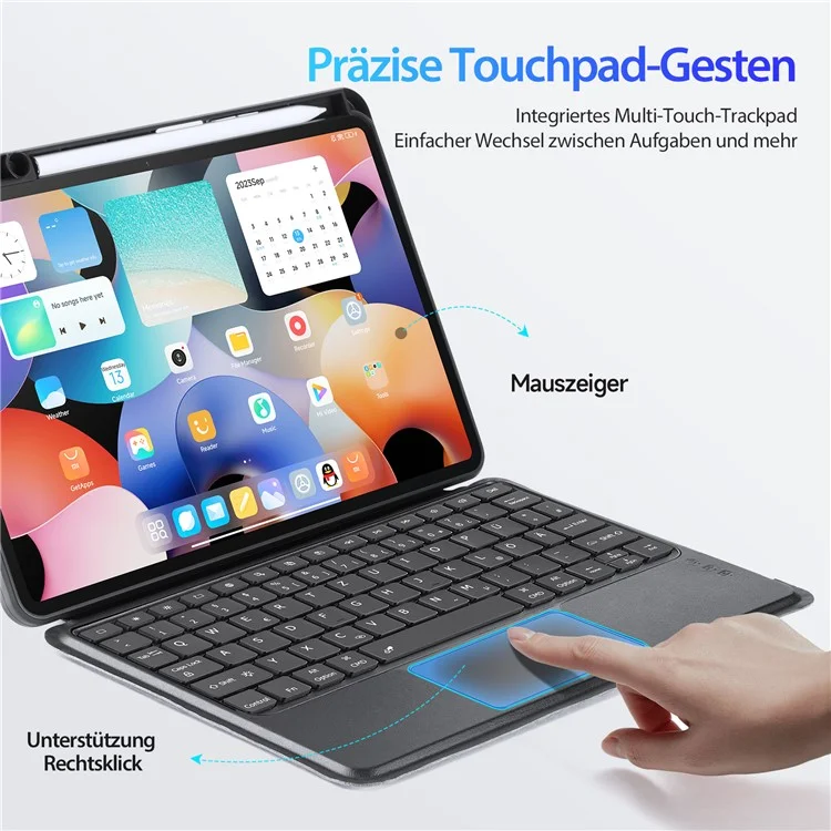 DUX DUCIS DK Series para Xiaomi Pad 6 / Pad 6 Pro Teclado alemán retroiluminado con soporte Funda de piel sintética