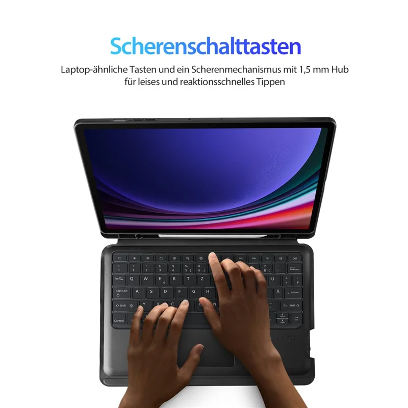 DUX DUCIS DK Series for Samsung Galaxy Tab S10+ / S9+ / S9 FE+ Magnetic Detachable Keyboard (German) with Leather Cover
