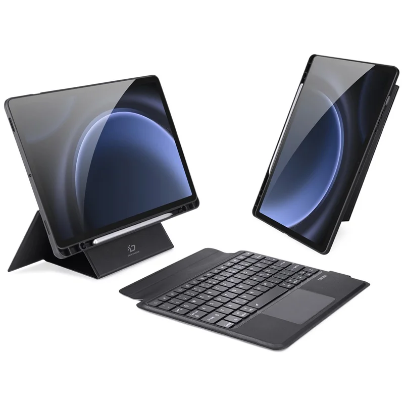 DUX DUCIS DK Series for Samsung Galaxy Tab S10 FE / S9 FE / S9 German Keyboard Backlight with Leather Stand Case