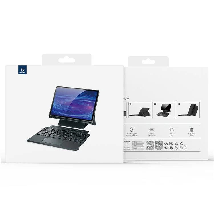 DUX DUCIS DK Series pour Samsung Galaxy Tab S10+ / S9+ / S9 FE+ Clavier Bluetooth allemand avec étui de protection en cuir
