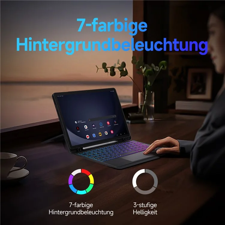 DUX DUCIS DK Series for Samsung Galaxy Tab A9+ German Keyboard Detachable with Leather Stand Case