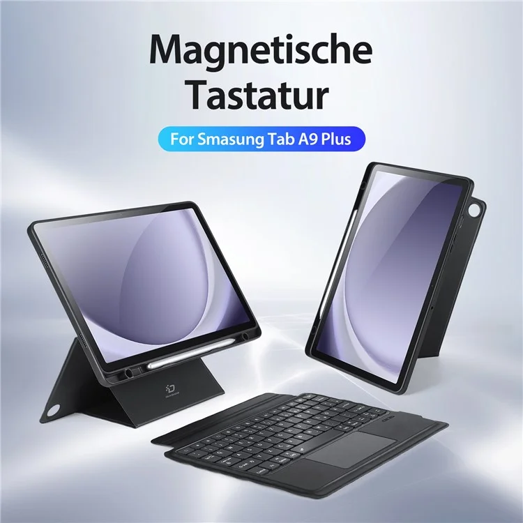 DUX DUCIS DK Series for Samsung Galaxy Tab A9+ German Keyboard Detachable with Leather Stand Case