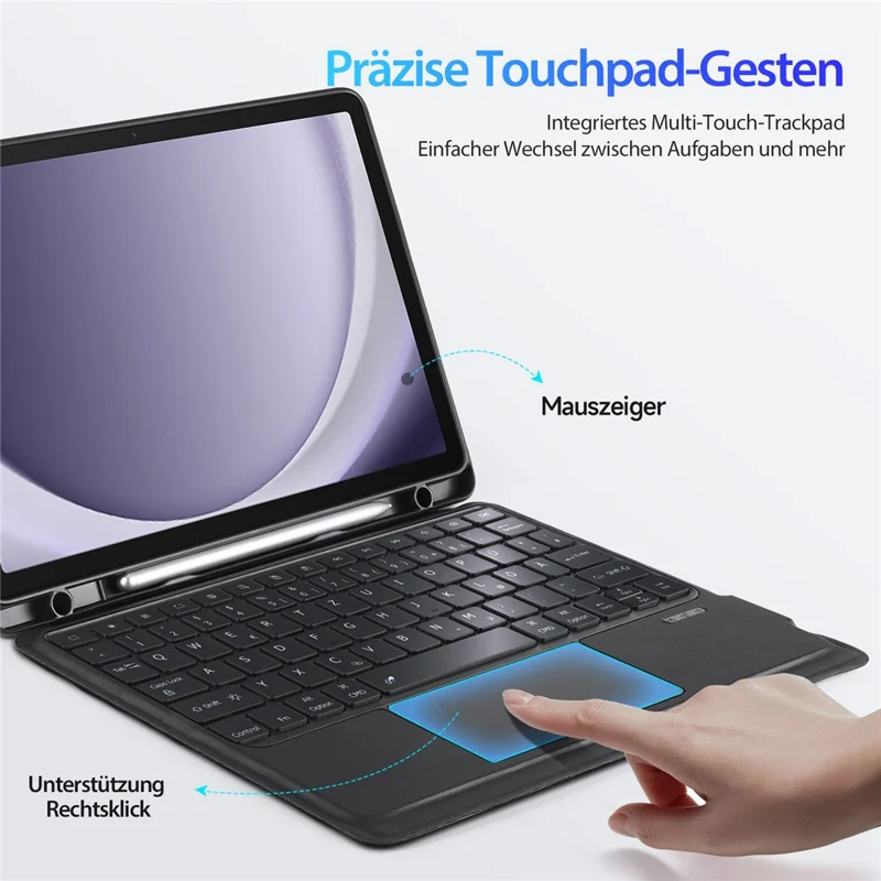 DUX DUCIS DK Series for Samsung Galaxy Tab A9+ German Keyboard Detachable with Leather Stand Case