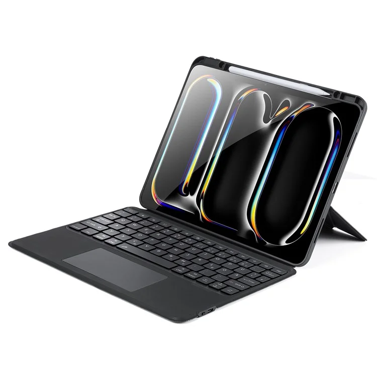 DUX DUCIS DK Series for iPad Pro 13 (2024) Trackpad Backlight German Keyboard with Leather Case