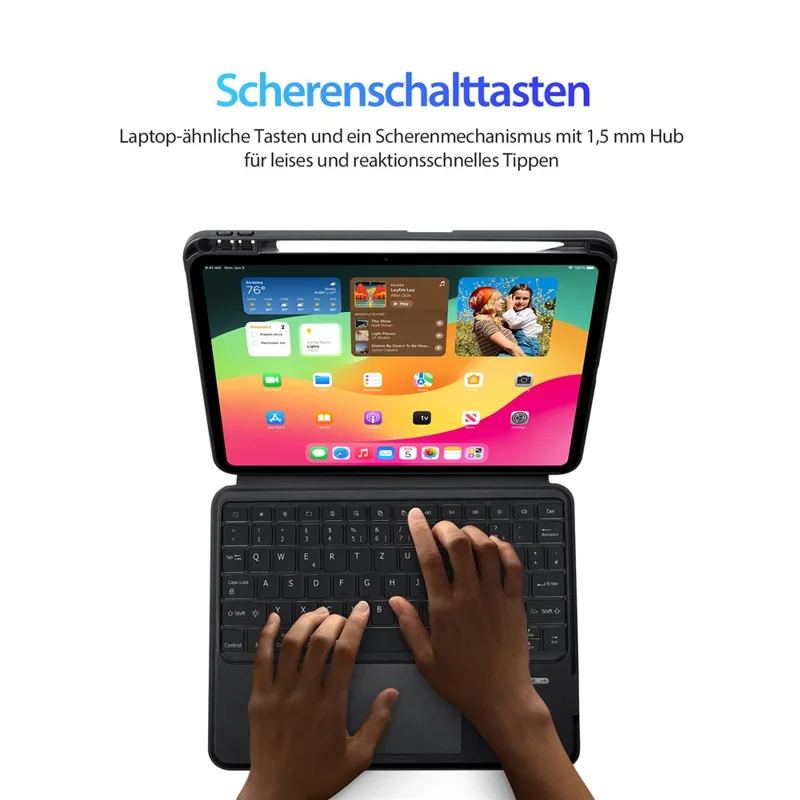 DUX DUCIS DK Series pour iPad Pro 11 (2024) Clavier allemand avec Trackpad + Étui de Support en Cuir