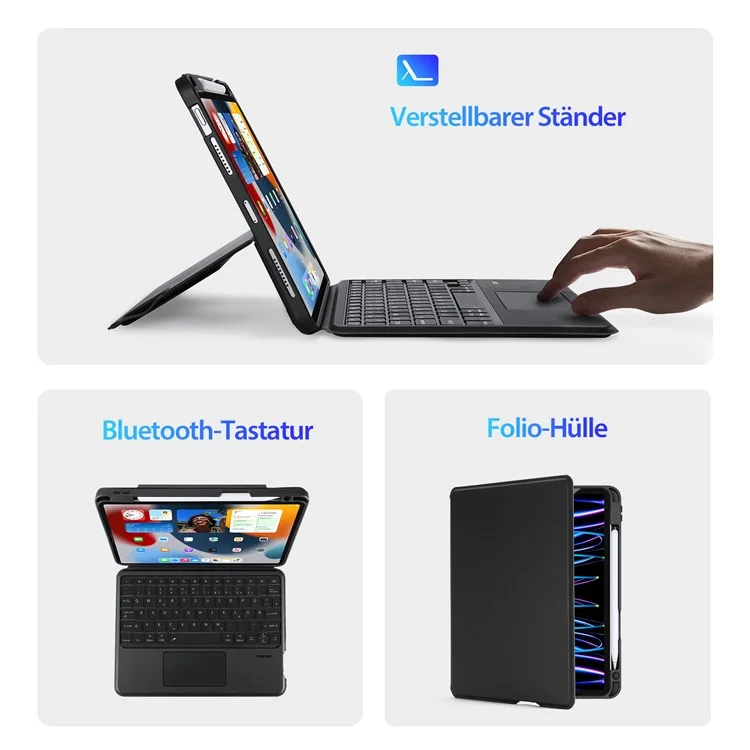DUX DUCIS DK Series for iPad Air 11 (2025) / (2024) / Air (2022) / (2020) / Pro 11 (2022) / (2021) / (2020) / (2018) Bluetooth-compatible German Keyboard Case