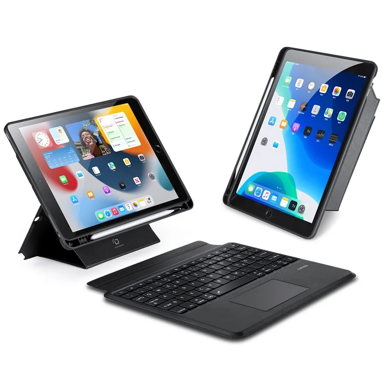 DUX DUCIS DK-Serie für iPad 10.2 (2021) / (2020) / (2019) / iPad Air 10.5 Zoll (2019) / Pro 10.5 Zoll (2017) Deutsche Tastatur + Folio Tablet-Hülle