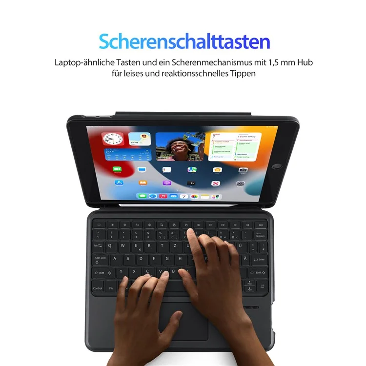 DUX DUCIS DK-Serie für iPad 10.2 (2021) / (2020) / (2019) / iPad Air 10.5 Zoll (2019) / Pro 10.5 Zoll (2017) Deutsche Tastatur + Folio Tablet-Hülle