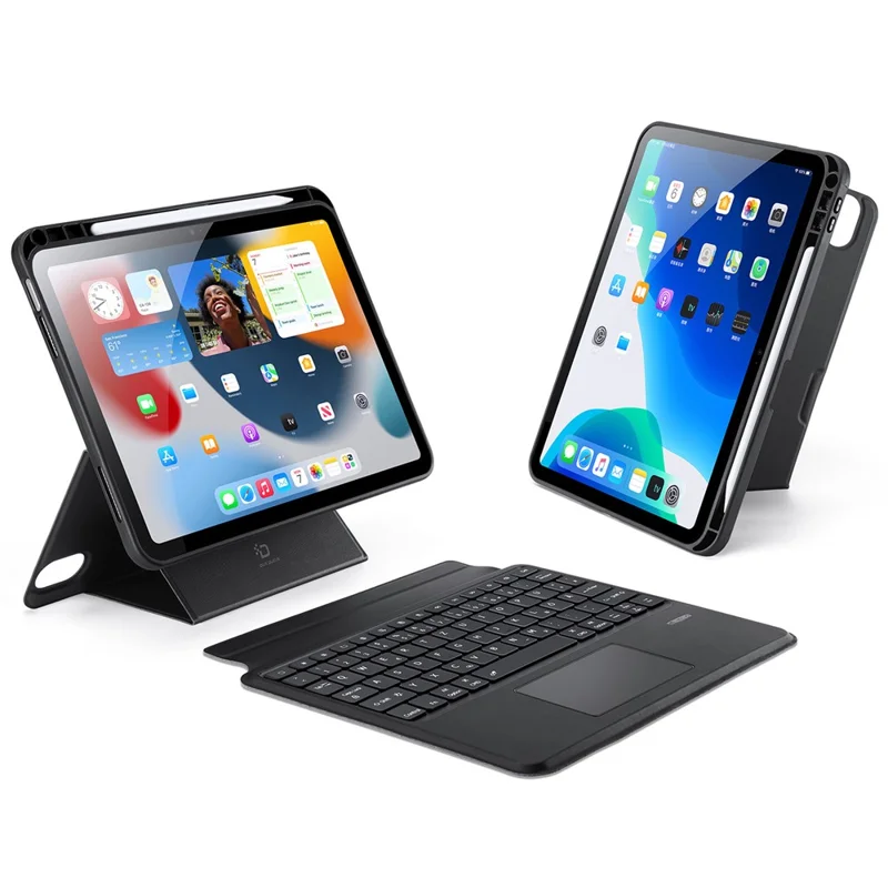DUX DUCIS DK Series for iPad (2025) / 10.9 (2022) German Keyboard with 7-Color Backlight + Leather Case