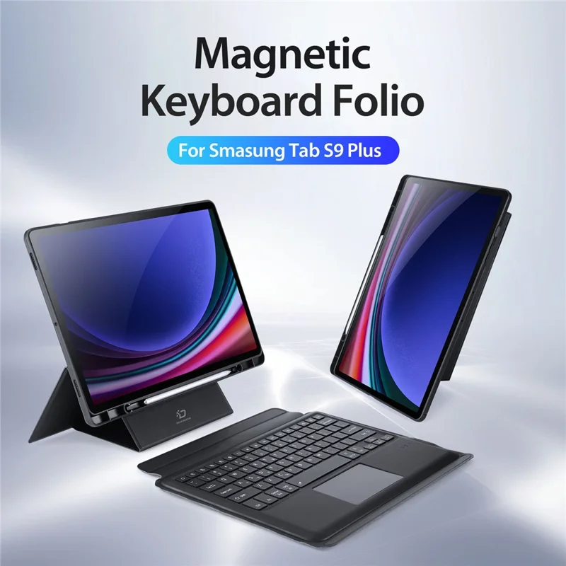 DUX DUCIS DK Series for Samsung Galaxy Tab S10+ / S9+ / S9 FE+ Bluetooth-compatible English Keyboard with Folio PU Leather Cover