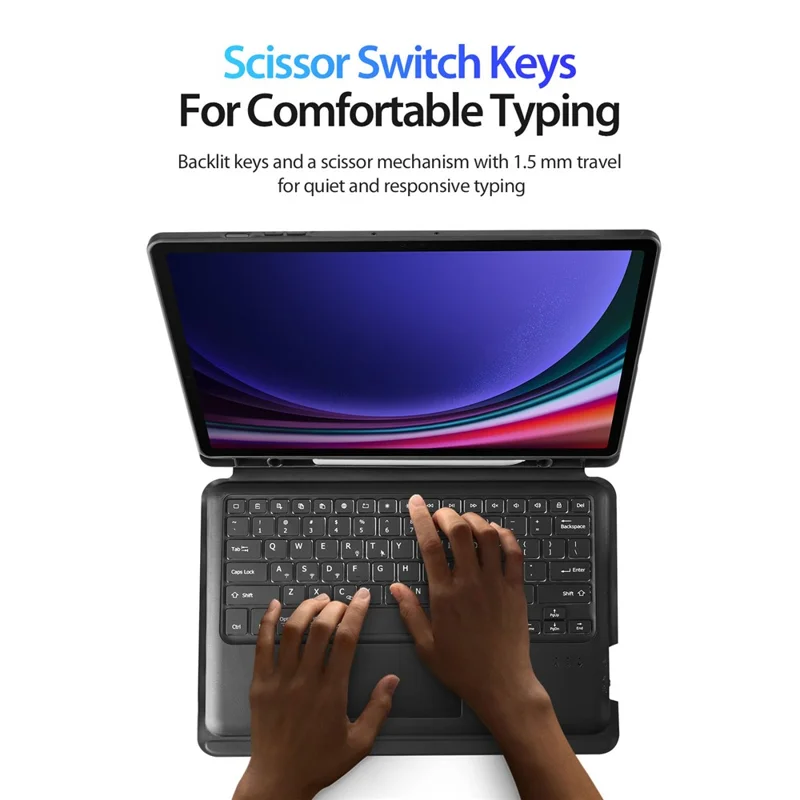 DUX DUCIS DK Series for Samsung Galaxy Tab S10+ / S9+ / S9 FE+ Bluetooth-compatible English Keyboard with Folio PU Leather Cover