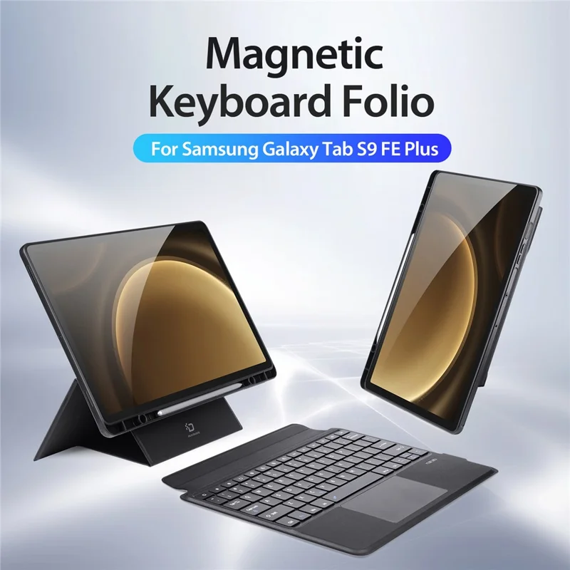 DUX DUCIS DK Series for Samsung Galaxy Tab S10+ / S9+ / S9 FE+ Magnetic Floating English Keyboard with Leather Stand Case