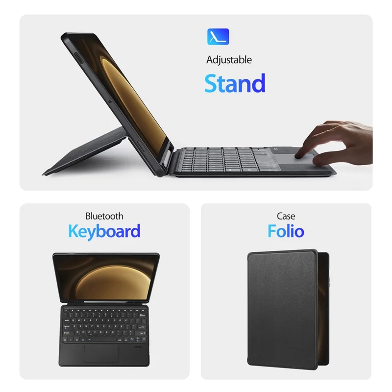 DUX DUCIS DK Series for Samsung Galaxy Tab S10+ / S9+ / S9 FE+ Magnetic Floating English Keyboard with Leather Stand Case