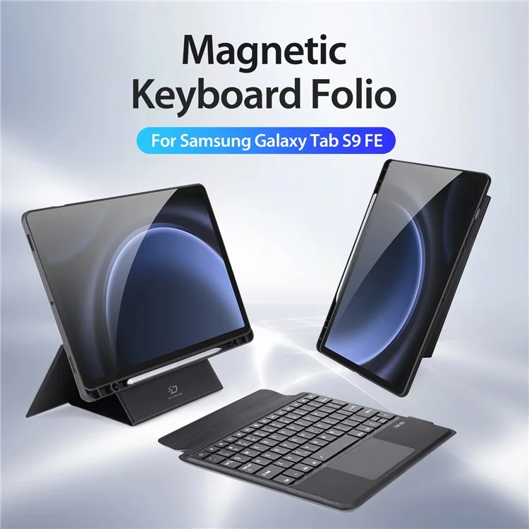 DUX DUCIS DK Series for Samsung Galaxy Tab S10 FE / S9 FE / S9 / S9 Magnetic Floating English Keyboard with Folio Leather Case